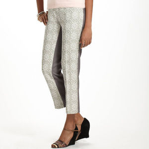 Anthropologie Spliced Jacquard Slims Ankle Pants Trousers By Elevenses, Size 4